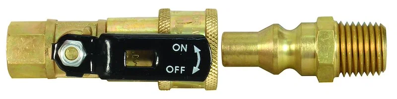 07-30455 – JR PRODUCTS Propane Adapter Fitting, 1/4 Inch Quick Disconnect Coupler x 1/4 Inch Female NPT With Shut-Off...